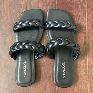 Black Vault Braided Sandals